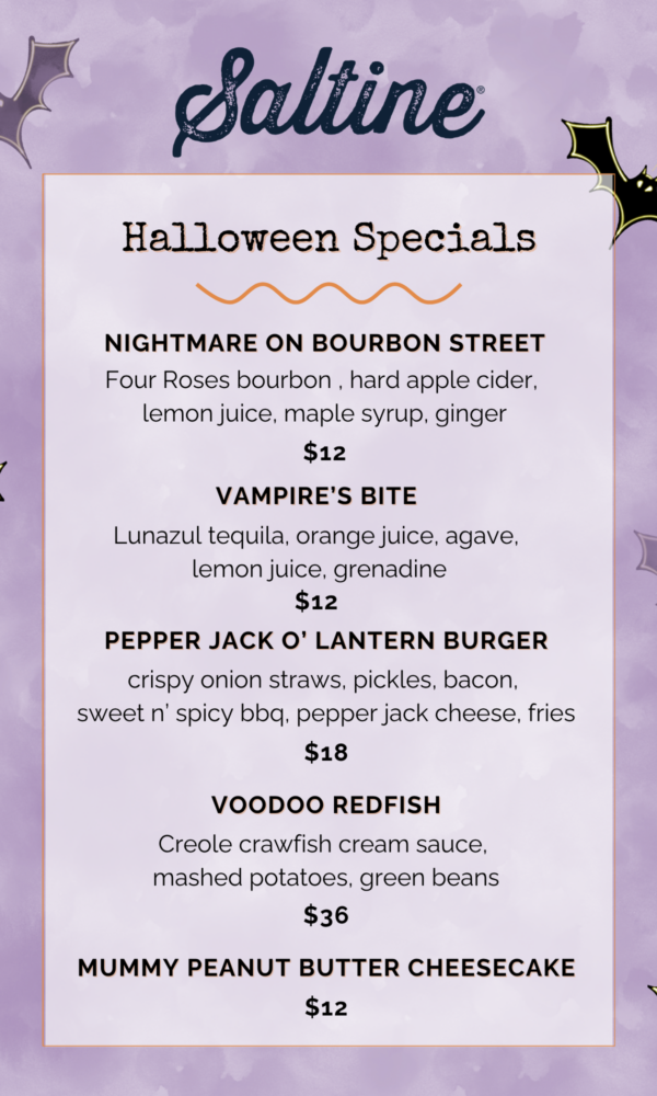 Saltine Halloween Menu 2026
