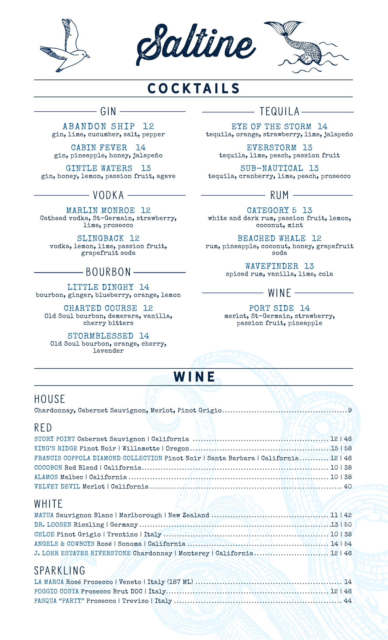 View the PDF menu below for our full drinks menu