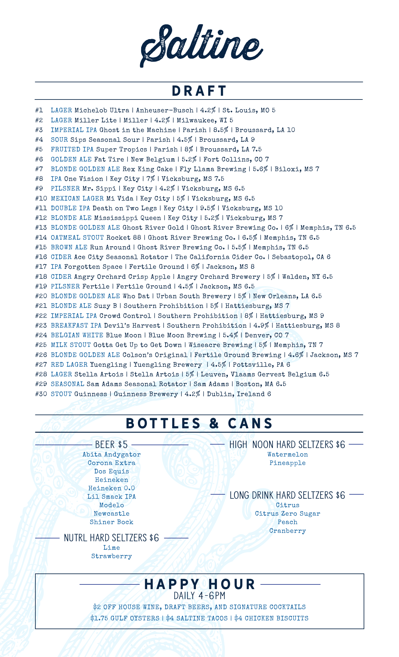 View the PDF menu below for our full drinks menu